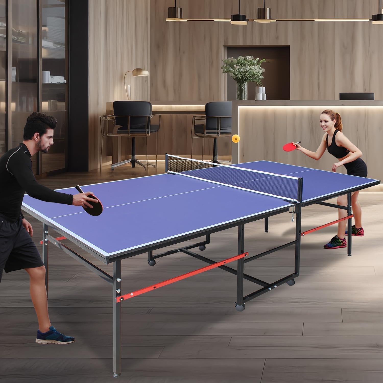8フィートのポータブル卓球台、大人とティーン向けのプロ仕様ゲ - Table Tennis Game Pc のレビューと価格