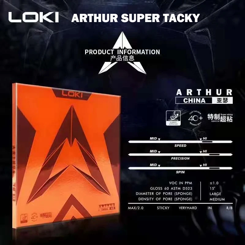 Loki arthur-ハードケーキスポンジを備えた卓球ラバ - Table Tennis Movie のレビューと価格