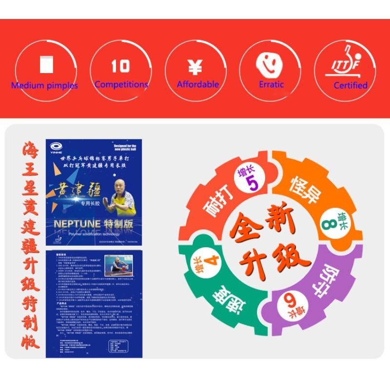 銀河 Neptune 特殊硬化卓球ラバー OX ロングピップ - Table Tennis Rubber のレビューと価格