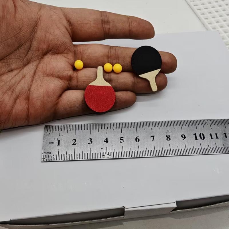1セットドールハウスミニチュア卓球ボールモデル（ラケット2個 - Table Tennis Reference のレビューと価格